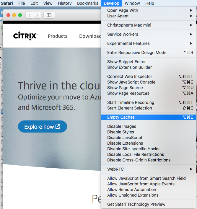 key chord for citrix viewer screen shot on mac